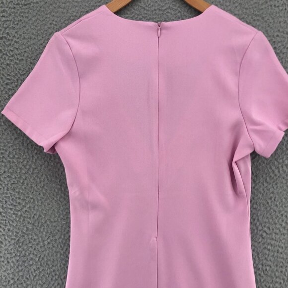 Tobi Dress Womens Small Pink Plunging V Stretch Mini Shift Short Sleeve Formal - Picture 4 of 10